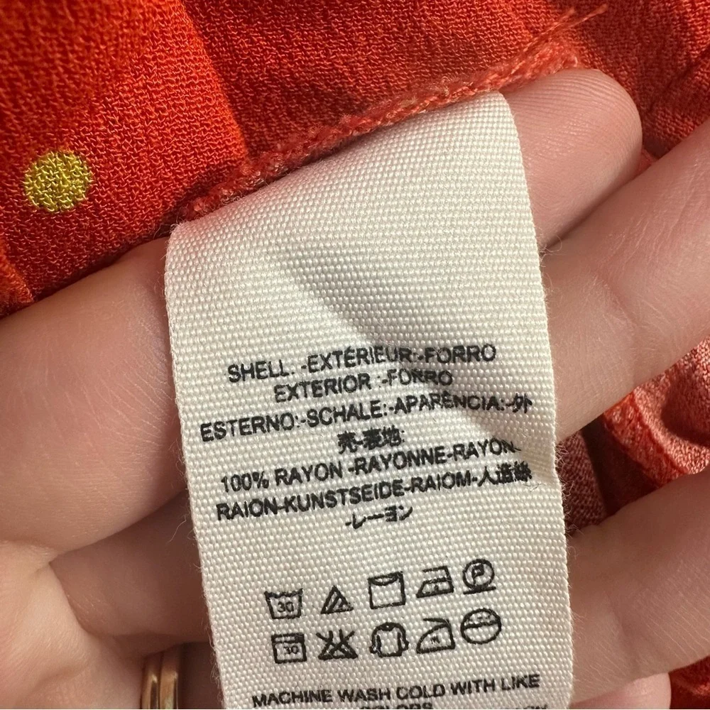 Free People Dress Mini Sundress Polka Dot Orange Dainty Summer Size 6 Small - Picture 8 of 8